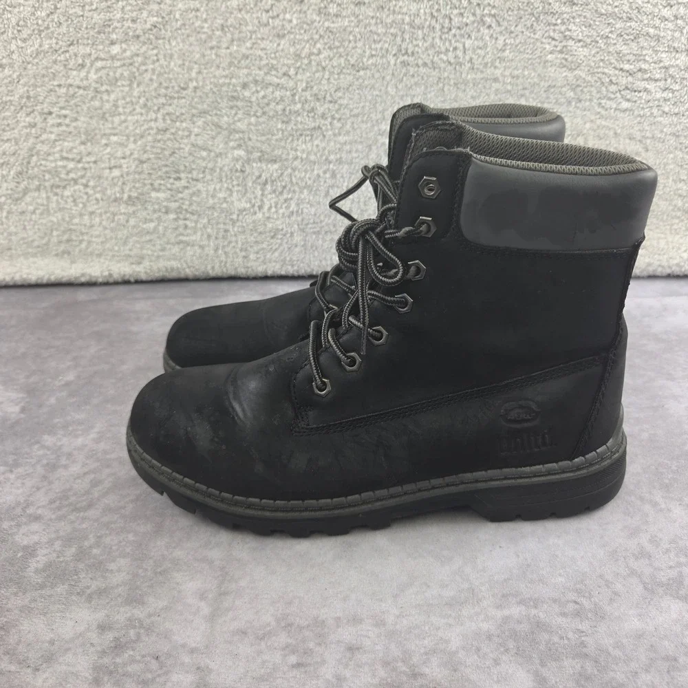 Ecko Unltd Mens Black Work Boots High Top Lace Up Rugged Lug Sole Size 8.5